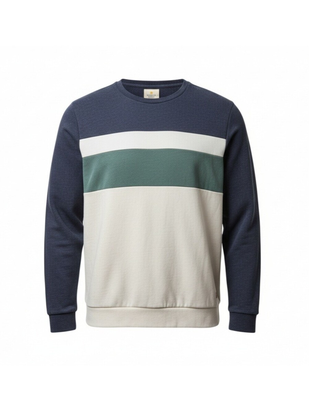Marine Layer Jordan Colorblock Crewneck Sweatshirt Men's XL Blue Green Cream